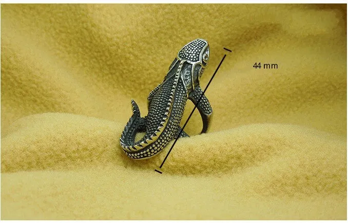 Punk Rock Style Geckos Shape Men Ring Cool Exaggerated Titanium Steel Rings Personality High Quality Biker Jewelry Never Fade