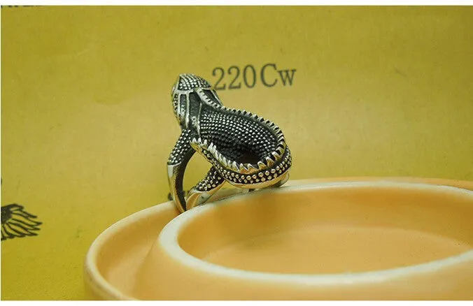 Punk Rock Style Geckos Shape Men Ring Cool Exaggerated Titanium Steel Rings Personality High Quality Biker Jewelry Never Fade