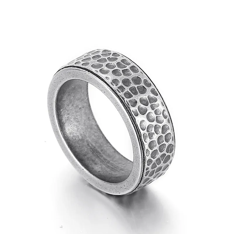 Retro Punk Titanium Steel Ring for Men - Japanese and Korean Fashion Trend, Wholesale Available, Size 8-13