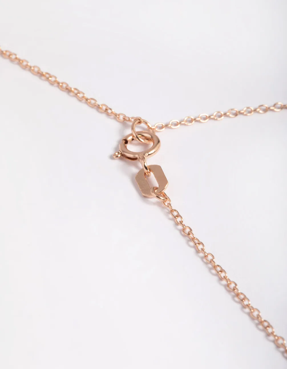 Rose Gold Plated Sterling SIlver Cubic Zirconia Pear Necklace