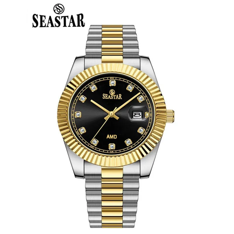 SEASTAR Original Brand Stainless Steel Band Wrist Watch For Men With Brand (Box & Bag)-1102