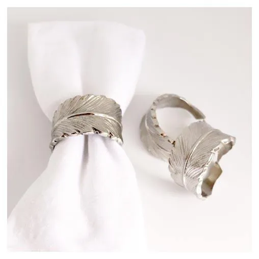 Silver Feather Napkin Ring