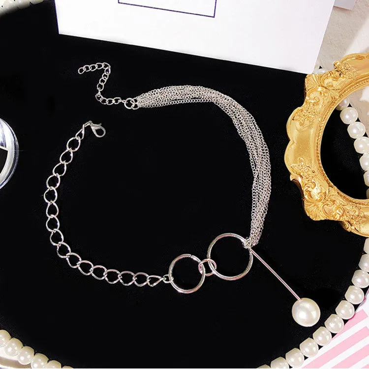 Simple short necklace neck strap clavicle chain