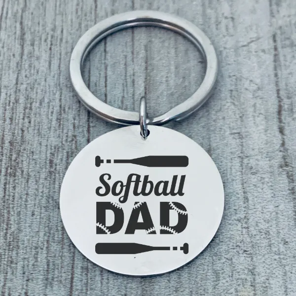 Softball Dad Keychain