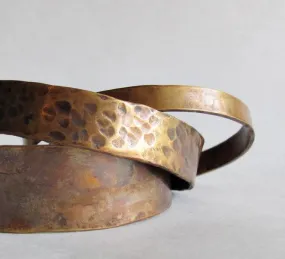 Stacking Bronze Cuff Set - 19th Anniversary Gift