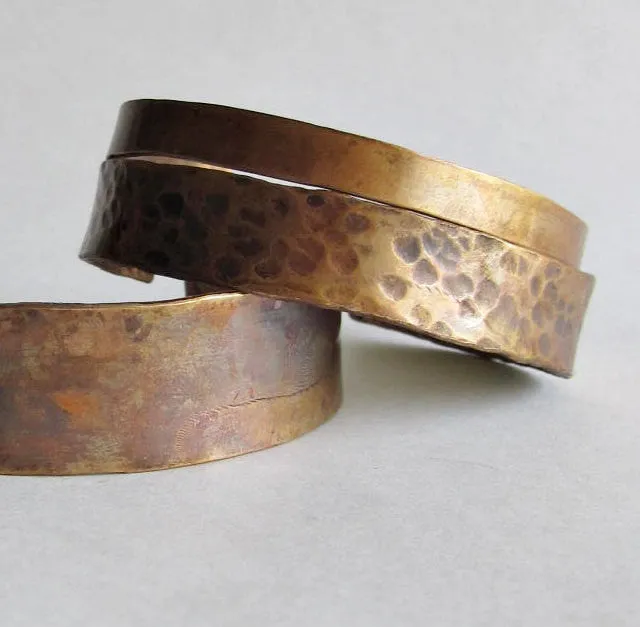 Stacking Bronze Cuff Set - 19th Anniversary Gift