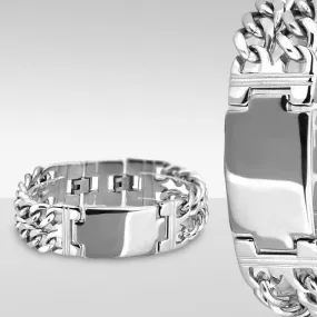 Stainless Steel Bracelet w/Engraving Plate