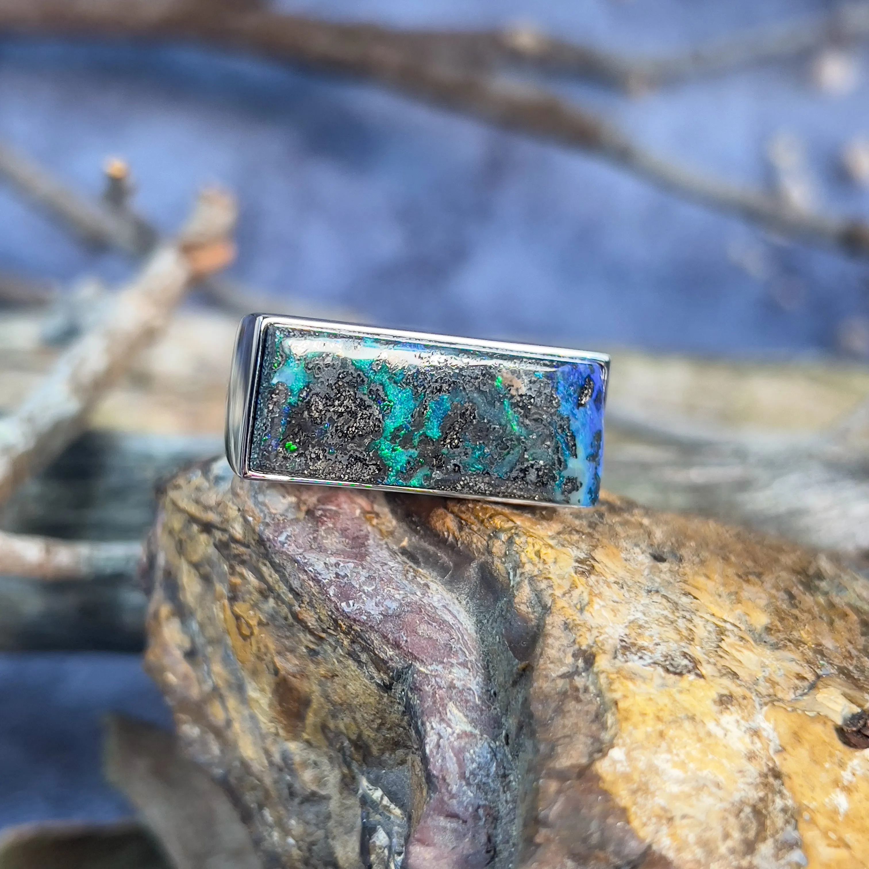 Sterling Silver Boulder Opal 15.58ct ring