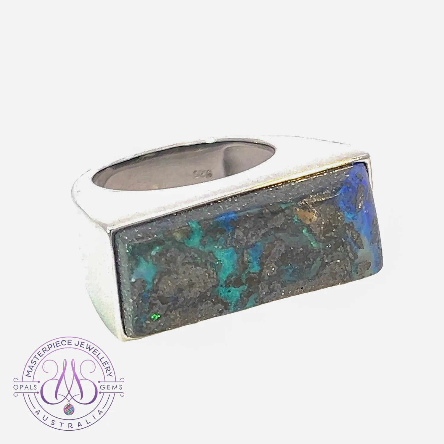 Sterling Silver Boulder Opal 15.58ct ring