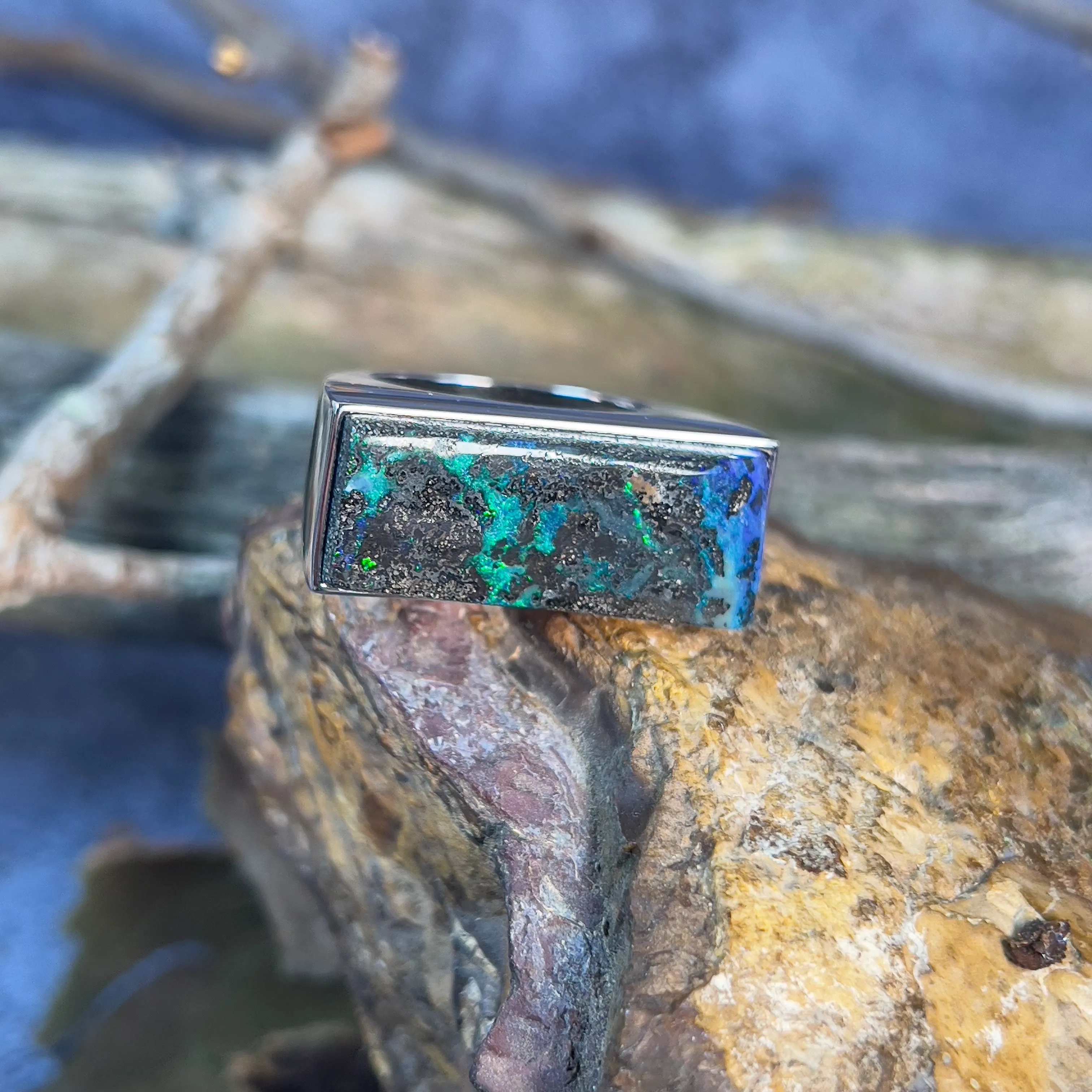 Sterling Silver Boulder Opal 15.58ct ring