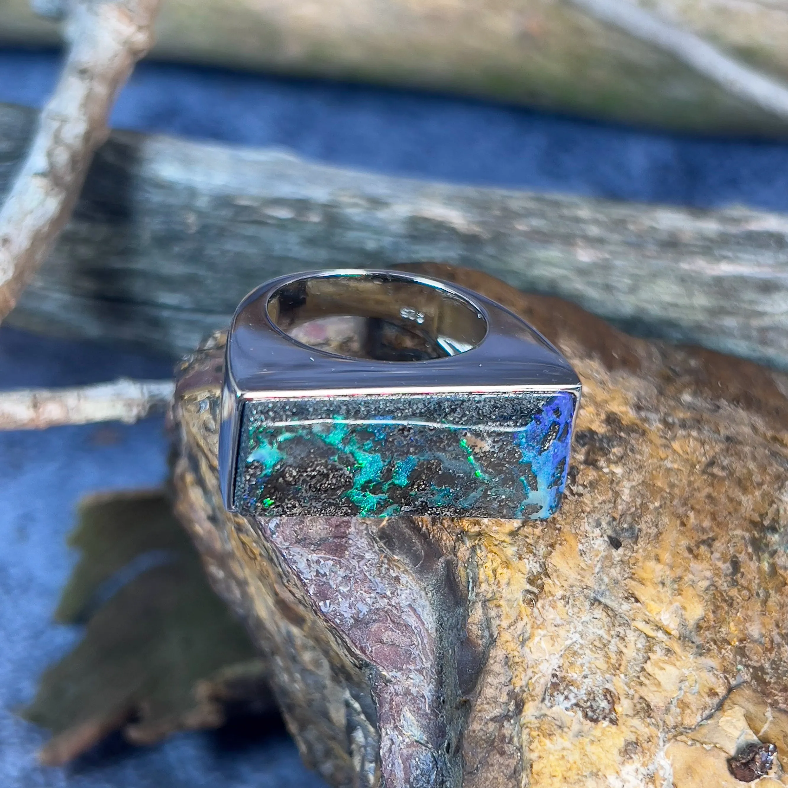 Sterling Silver Boulder Opal 15.58ct ring