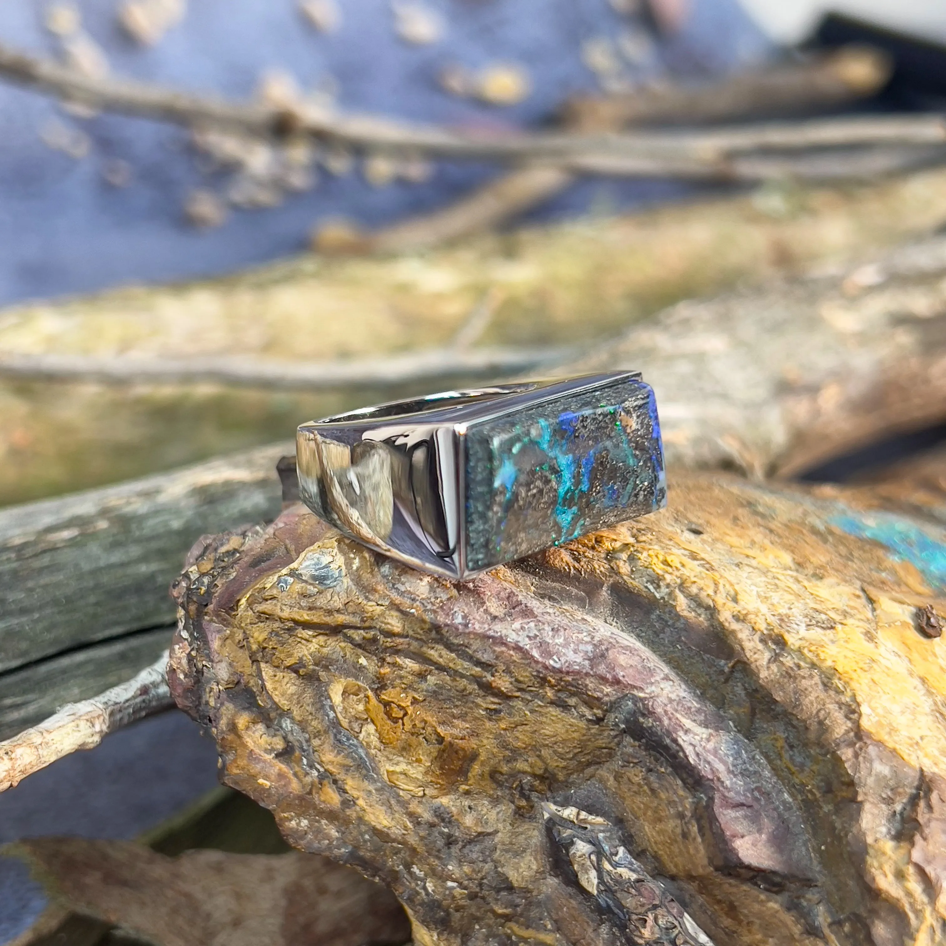 Sterling Silver Boulder Opal 15.58ct ring