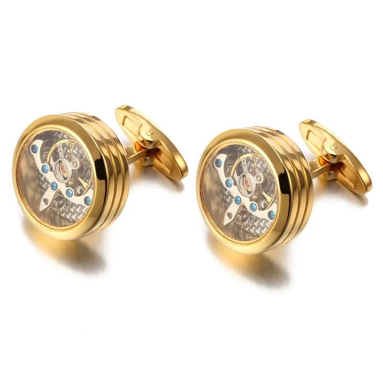 Tourbillon Movement Round Cufflinks