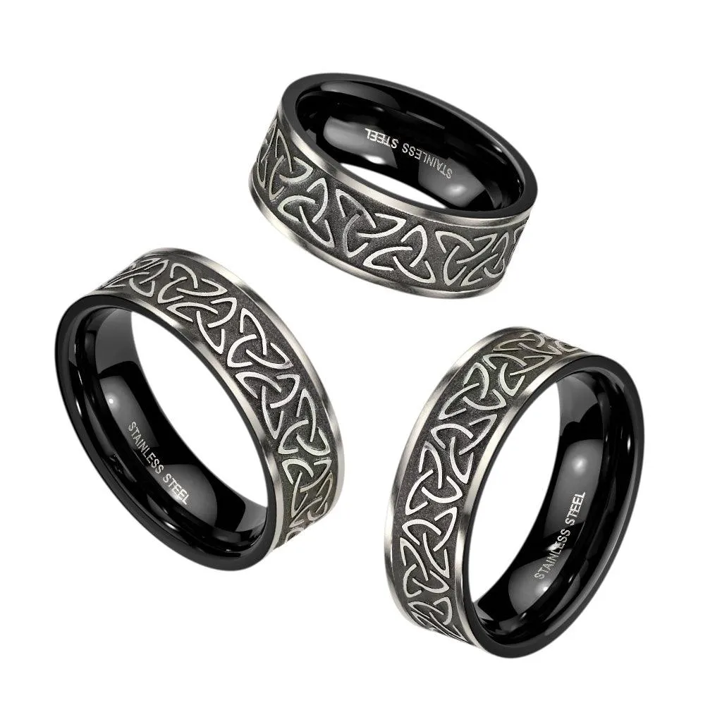 TRIBAL CELTIC STEEL 8MM RING