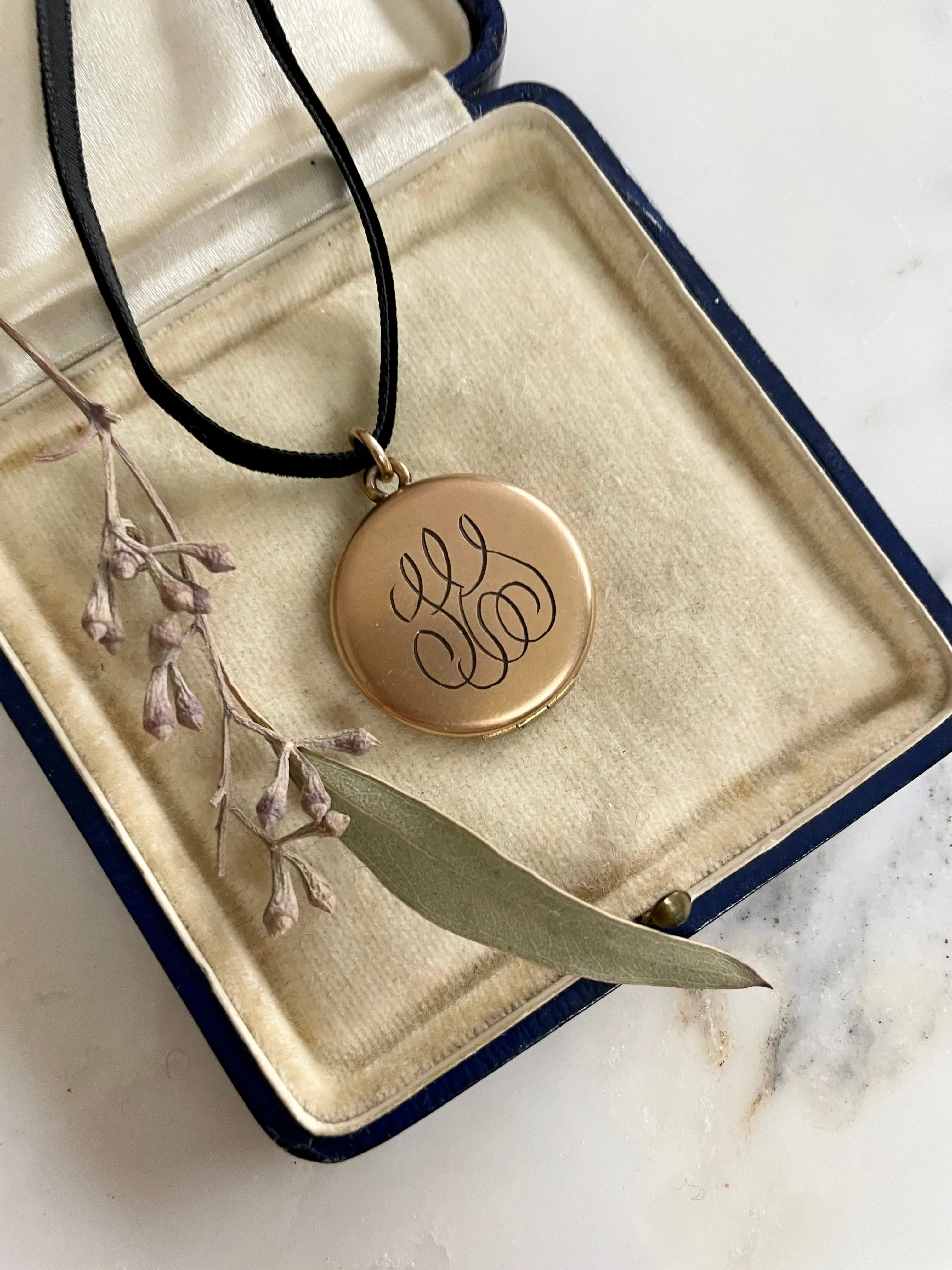 Victorian Monogram Locket Necklace