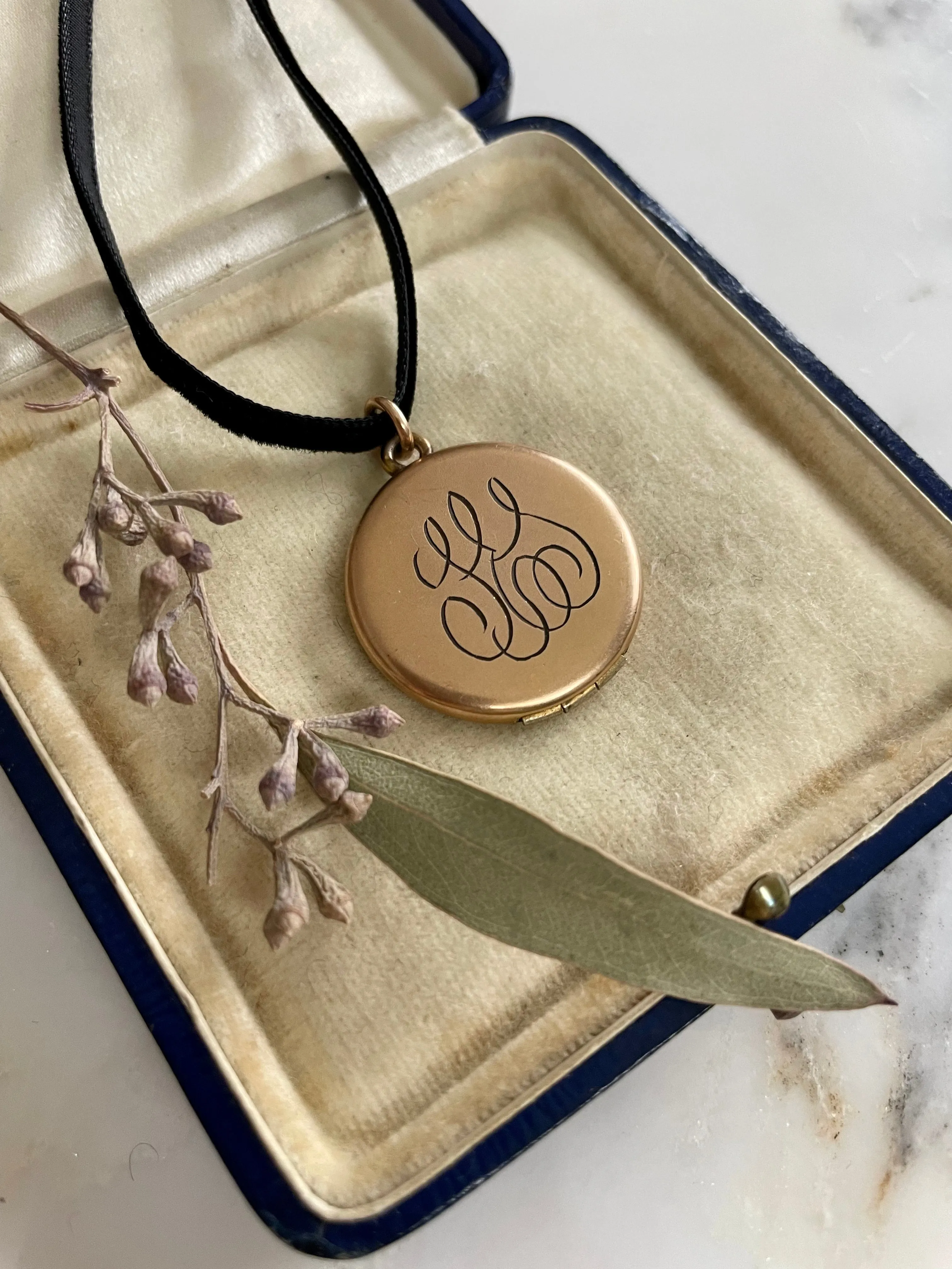 Victorian Monogram Locket Necklace