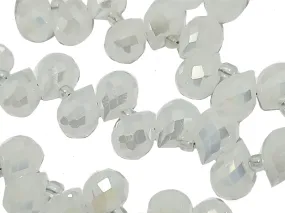 White  Drop Shaped Top Hole Crystal Beads