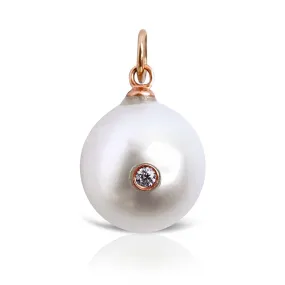 WHITE PEARL WITH BEZEL SET DIAMOND