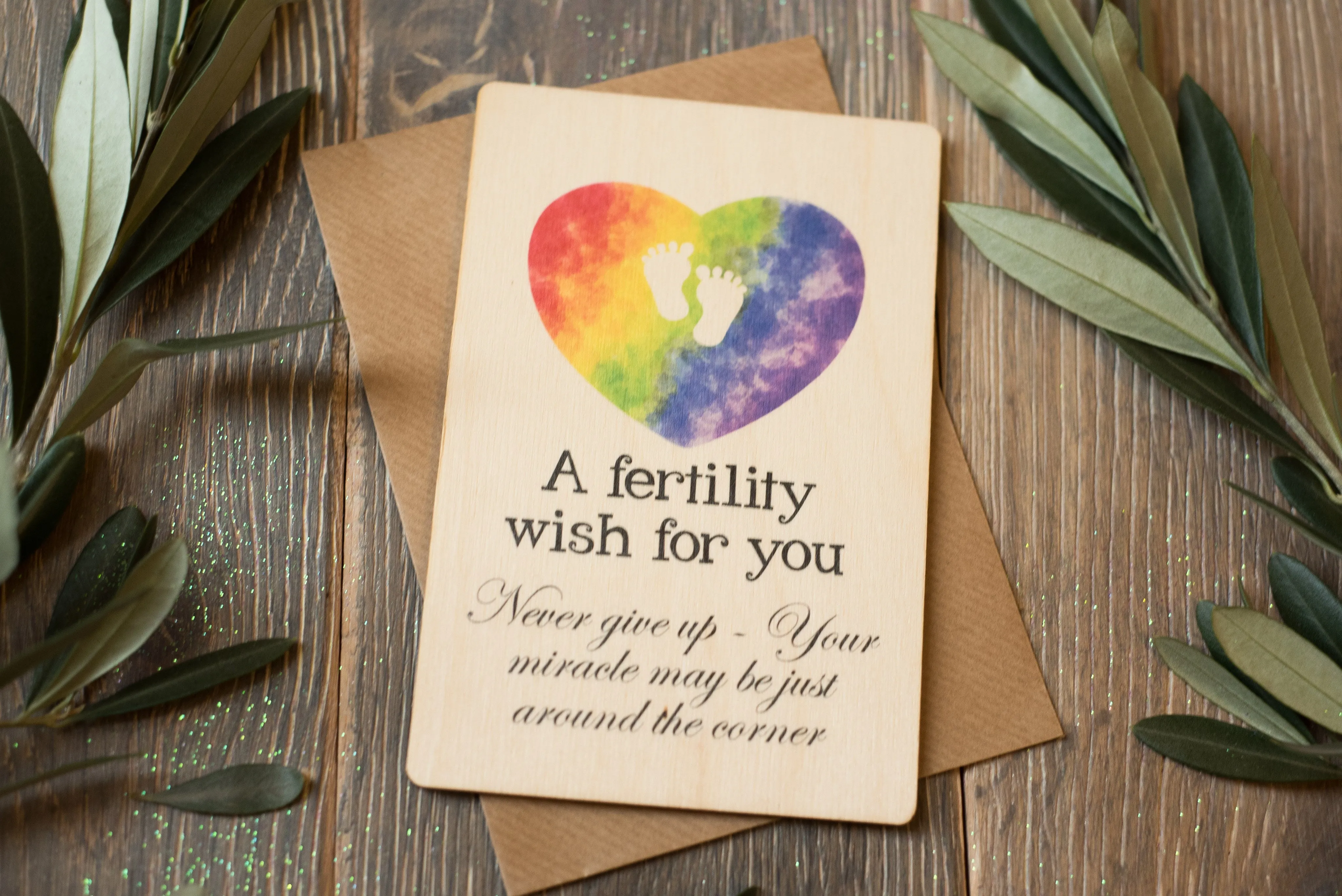 Wooden Wish Bracelet Fertility Wish Rainbow